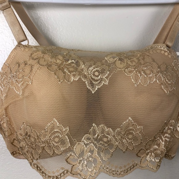 ✨NWT Kali & Wins Floral Lace Nude Bra✨ - Picture 2 of 5